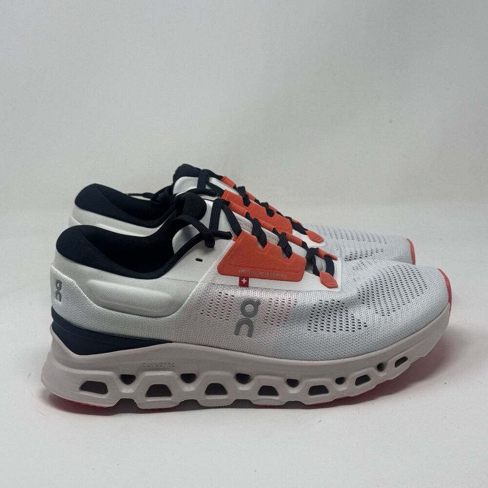 On Running CloudStratus 3 Running Shoes Mens 8 Undyed White Sand Orange Mesh